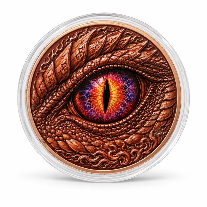 2026 Mystic Dragon Eye Series Unicorn Lady 5 Oz .999 Copper Art Round In Capsule