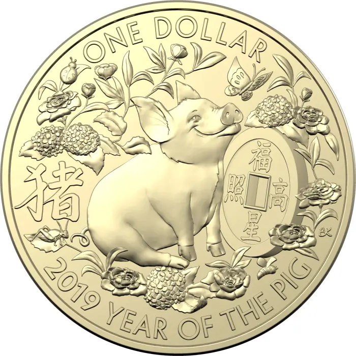 2019 YEAR OF THE PIG $1 UNCIRCULATED THREE COIN SET