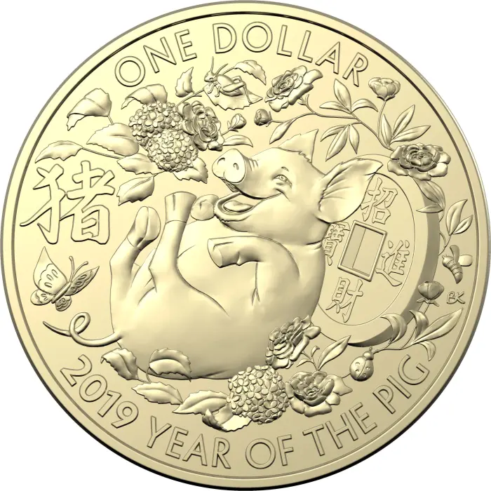 2019 YEAR OF THE PIG $1 UNCIRCULATED THREE COIN SET