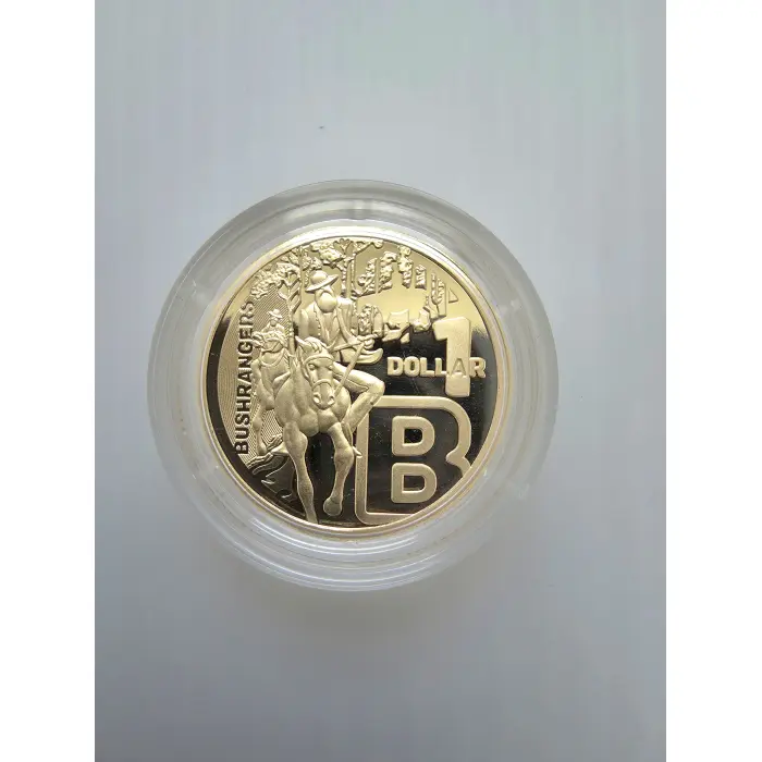 2022 GREAT AUSSIE COIN HUNT 3 "B - BUSHRANGERS" $1 proof coin in capsule.
