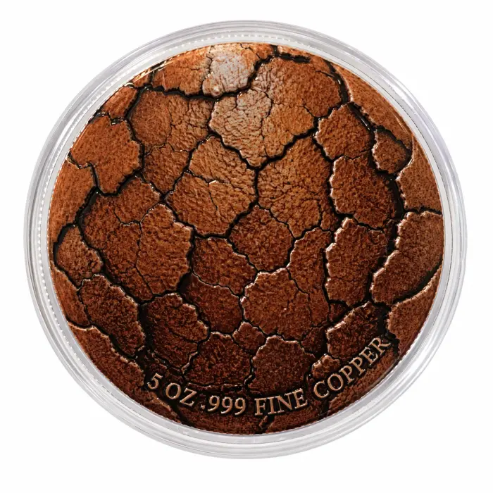 2026 Blue Water Dragon Egg 5 Oz .999 Fine Copper In Colourised Art Round Capsule