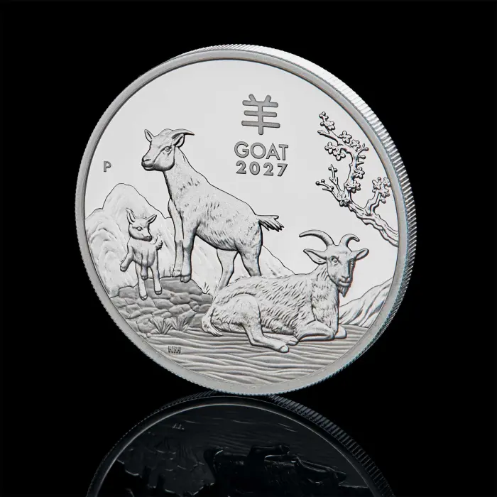 Perth Mint 2027 Lunar III Year of the Goat 1oz 99.99% Silver Proof Coin  - New