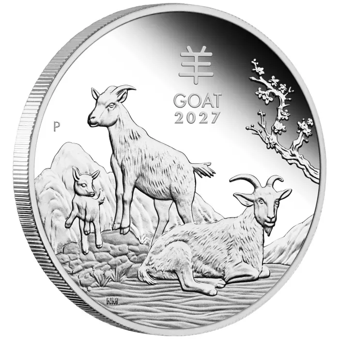 Perth Mint 2027 Lunar III Year of the Goat 1oz 99.99% Silver Proof Coin  - New