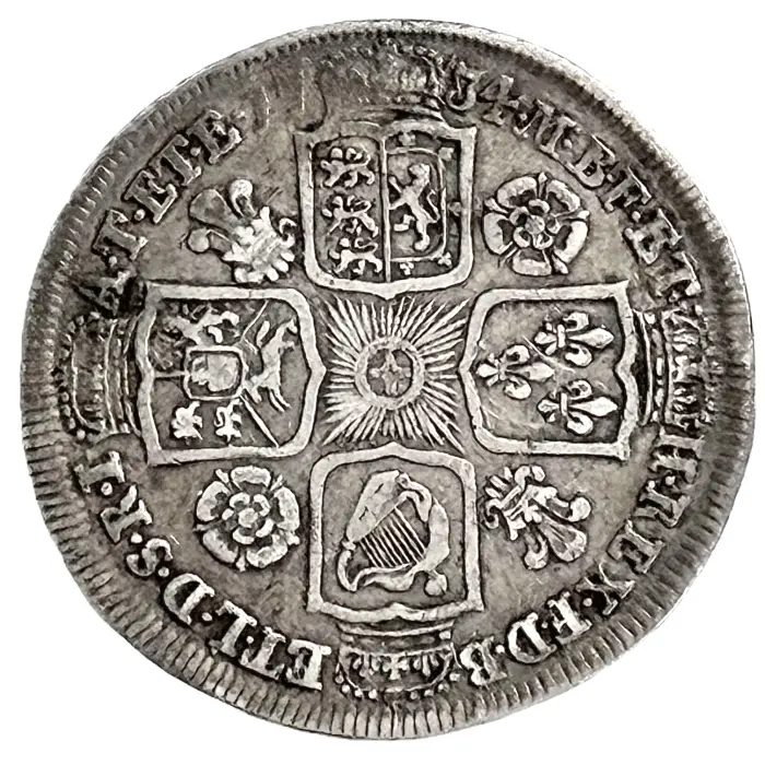 ENGLISH 1734 George II Shilling (S3700) aVF/gVF