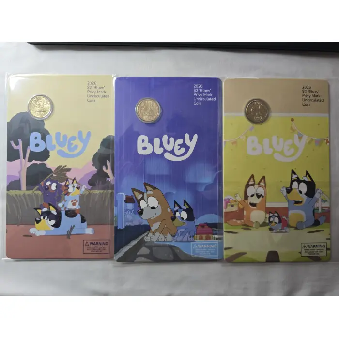 Bluey x3 Carded $2 