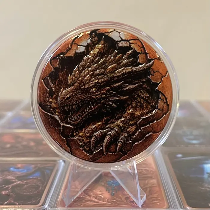 2026 Brown Earth Dragon Egg 5Oz .999 Fine Copper Colourised Art Round In Capsule
