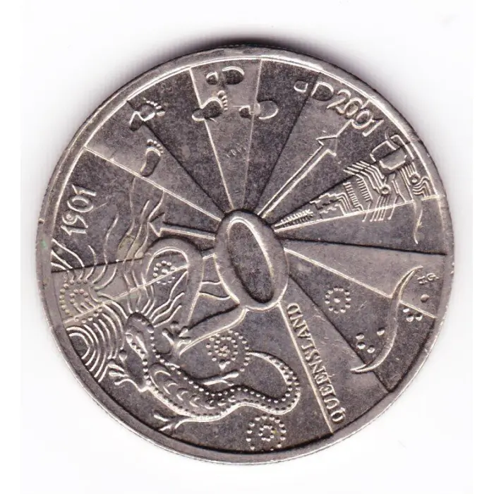 2001 RAM Centenary Of Federation 20c Lightly Circulated Coin - QUEENSLAND