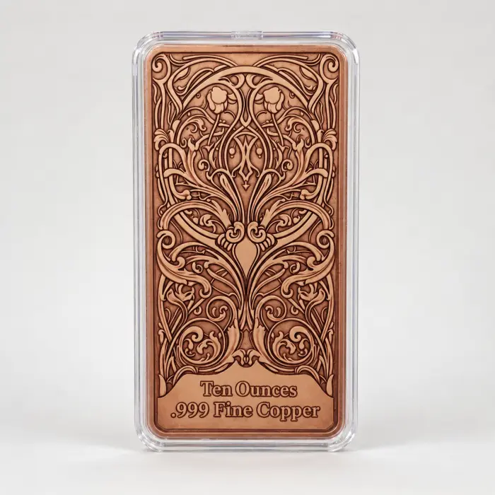 2026 Death XIII Tarot Grim Reaper 10Oz .999 Copper Colourised Art Bar In Capsule