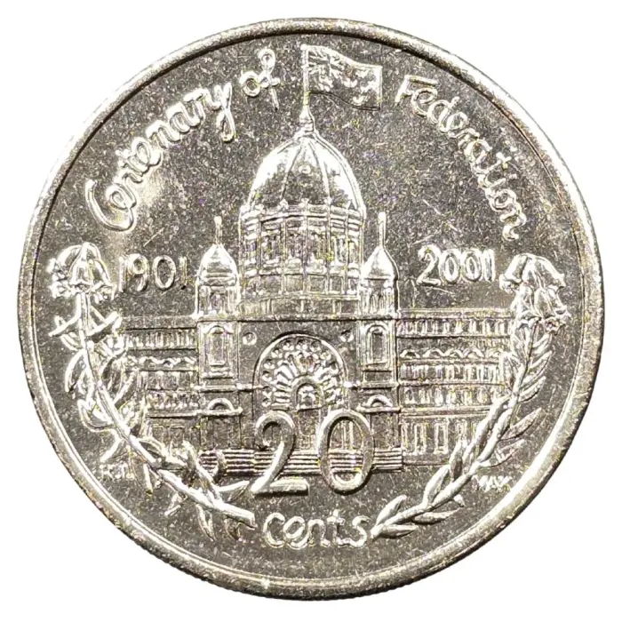 20c 2001 Centenary of Federation Victoria Lightly Circulated Aus Twenty Cent Coin