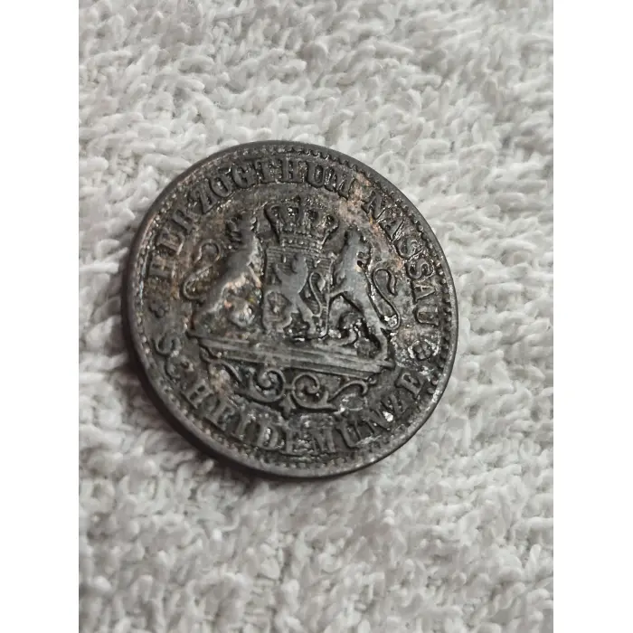 German States: 1863 Duchy of Nassau 1 Kreuzer Copper Coin (Herzogthum Nassau)