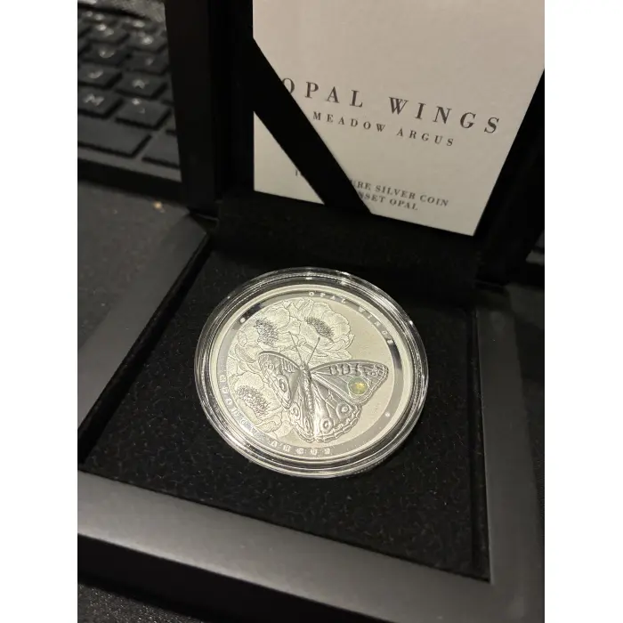 Opal wings meadow Argus silver 1 oz coin! 
