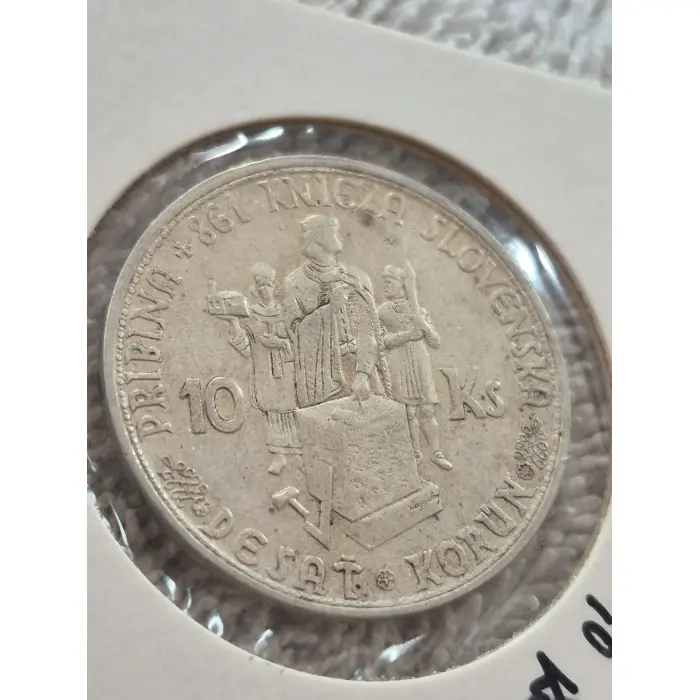 1944 Slovakia 10 Korún Silver Coin – (Slovenská Republika WW2 Issue)
