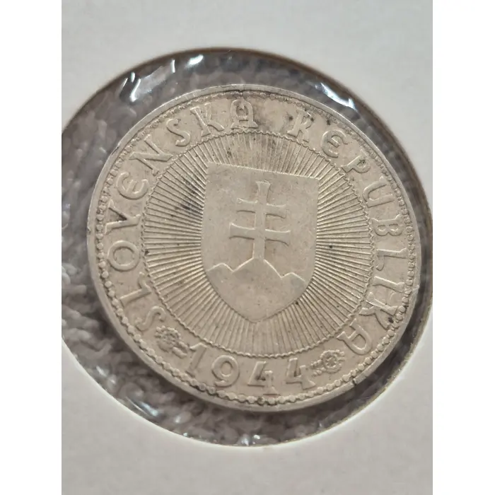 1944 Slovakia 10 Korún Silver Coin – (Slovenská Republika WW2 Issue)