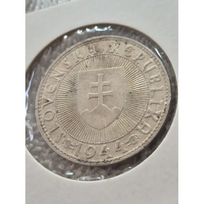 1944 Slovakia 10 Korún Silver Coin – (Slovenská Republika WW2 Issue)