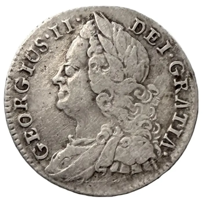 ENGLISH 1745 George II sixpence (S3709) gF/gVF