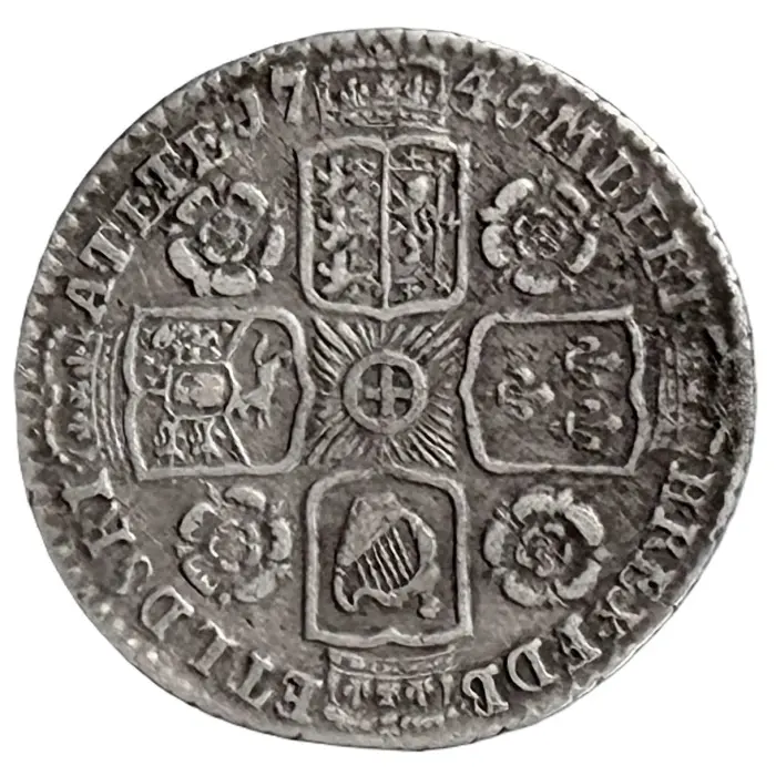 ENGLISH 1745 George II sixpence (S3709) gF/gVF