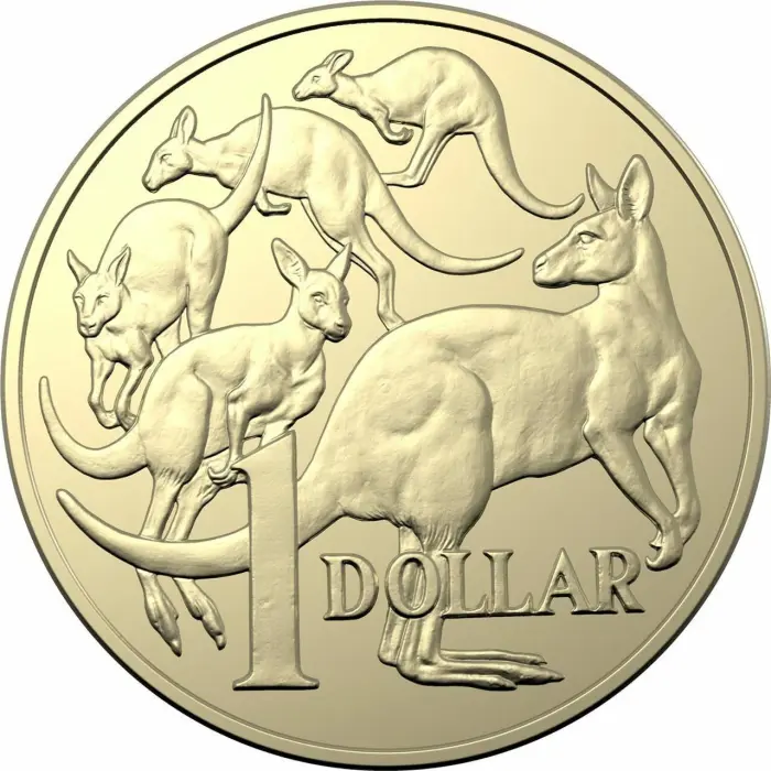 2019 $1 JC Five Kangaroos design Lightly Circulated (2.1m Mintage)