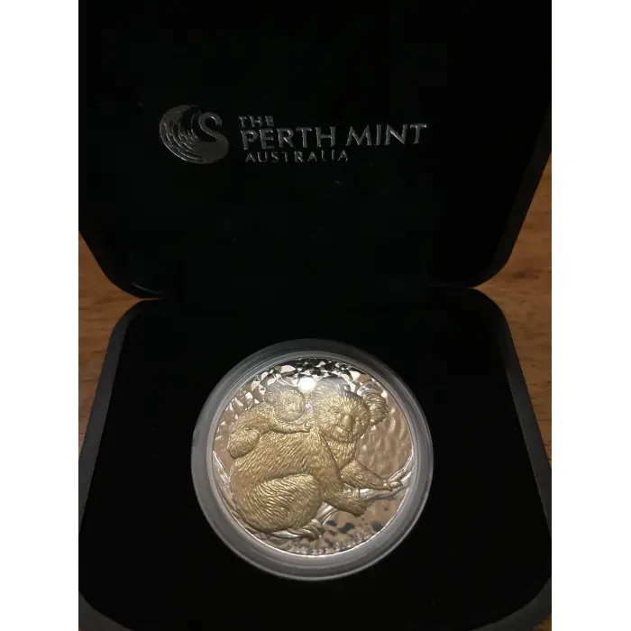 2008. Australian Koala – 1 oz Silver Gilded Coin