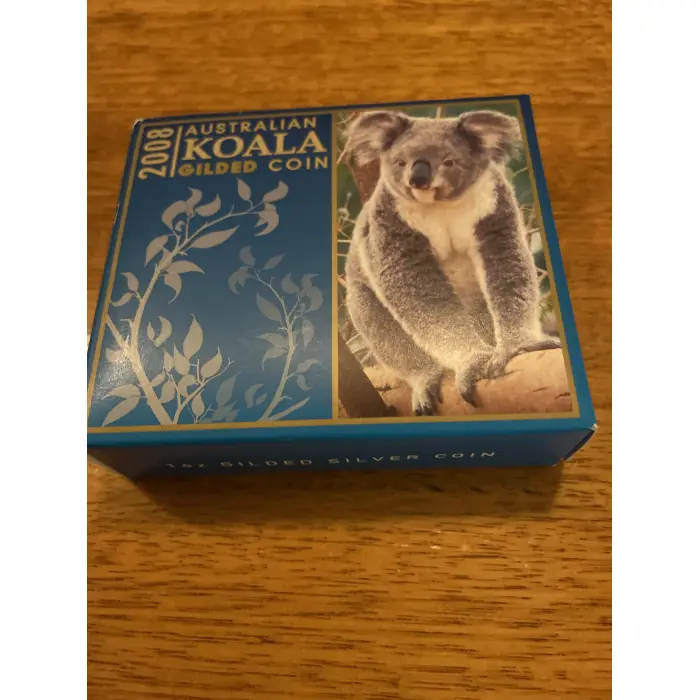 2008. Australian Koala – 1 oz Silver Gilded Coin