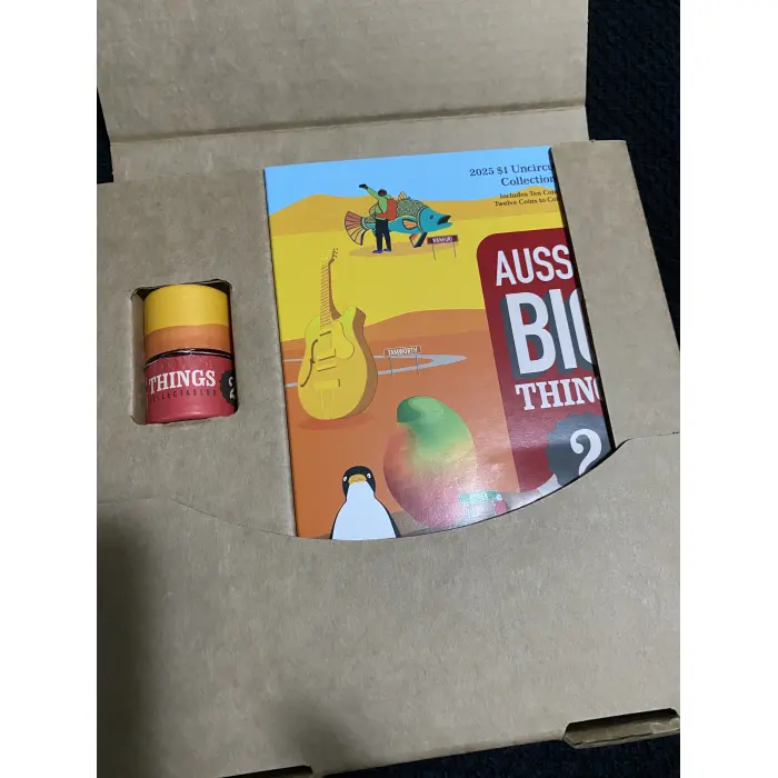 2025 $1 Aussie Big Things 2 Uncirculated Decimal Coin Set Folder + Tube opened. 