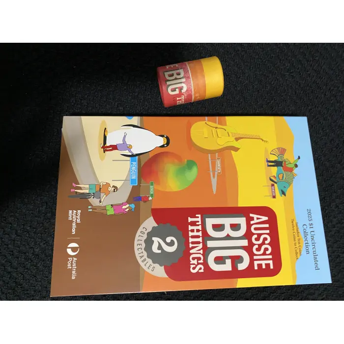 2025 $1 Aussie Big Things 2 Uncirculated Decimal Coin Set Folder + Tube opened. 