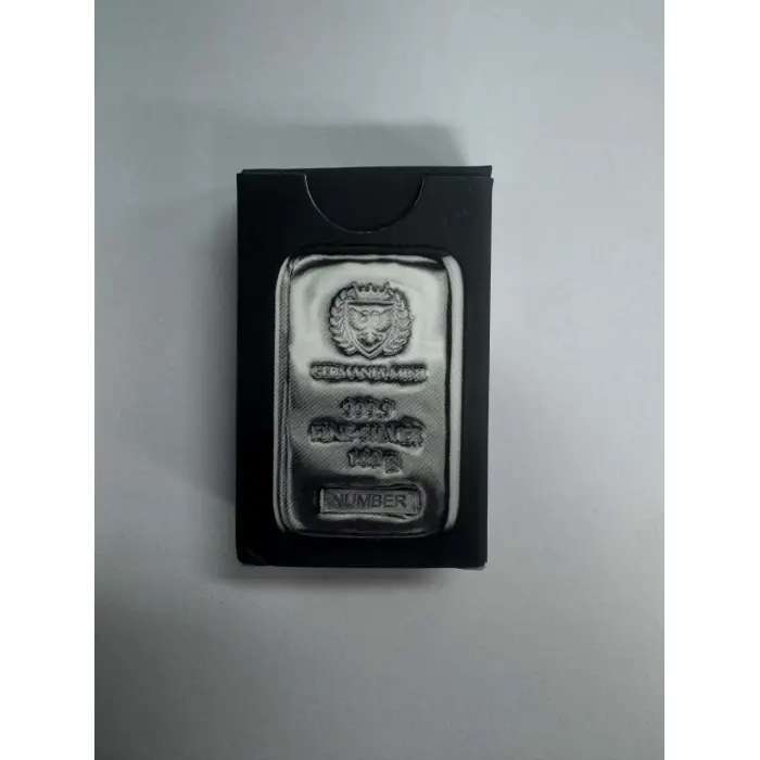 100g Germania Mint Silver Bullion Cast Bar