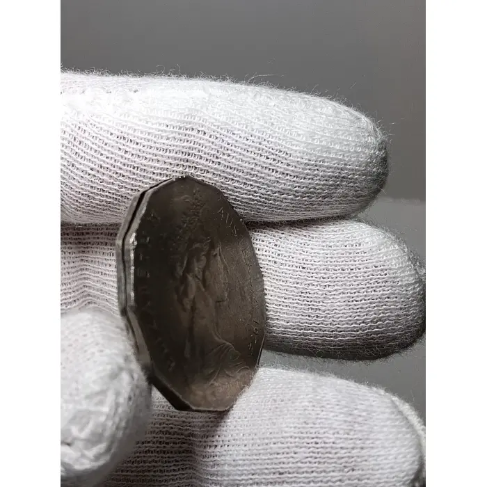 1974 50c Clamshell Split Planchet ERROR (near EF)