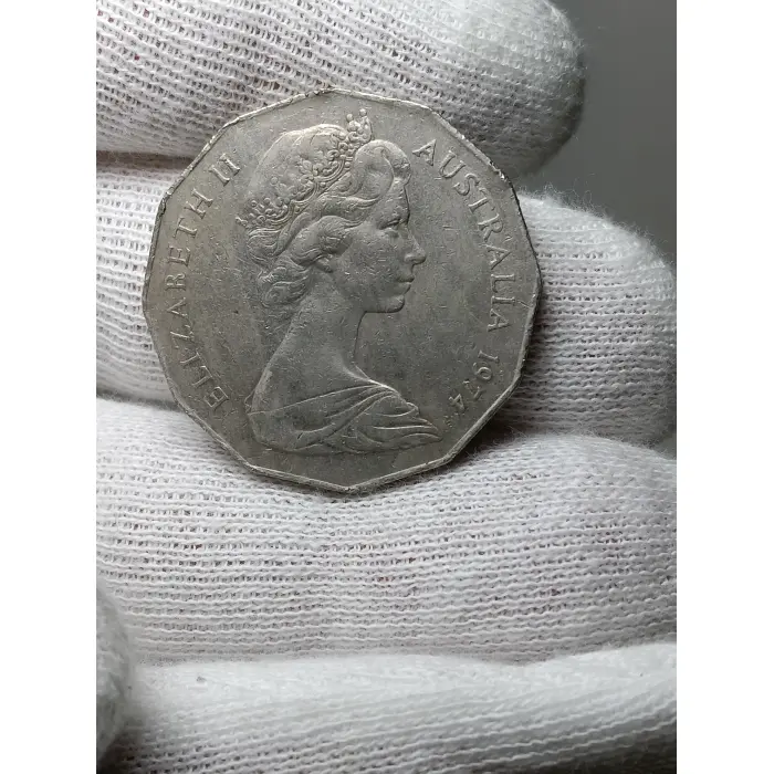 1974 50c Clamshell Split Planchet ERROR (near EF)