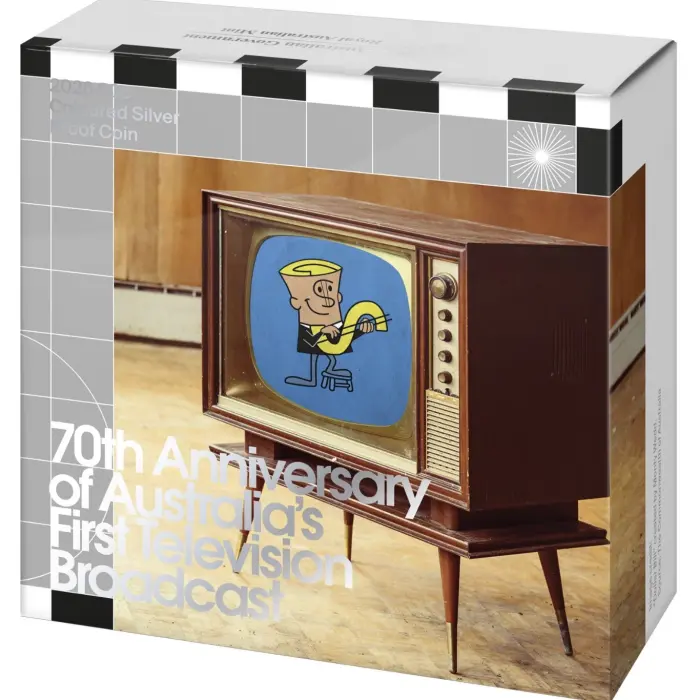 2026  - 70th Anniversary of First Television Broadcast 50 cent coloured Silver 