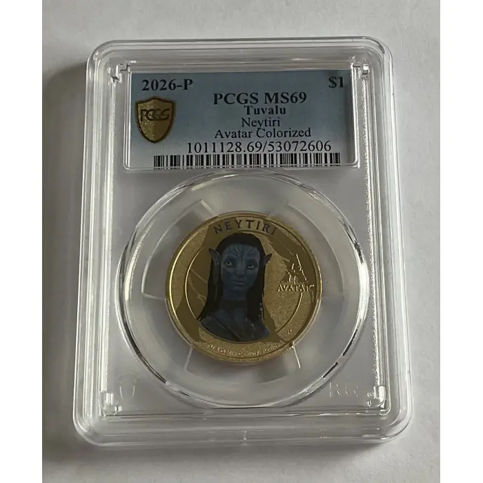 2026 $1 TUVALU AVATAR ‘NEYTIRI’ COLOURED COIN - PCGS MS69 