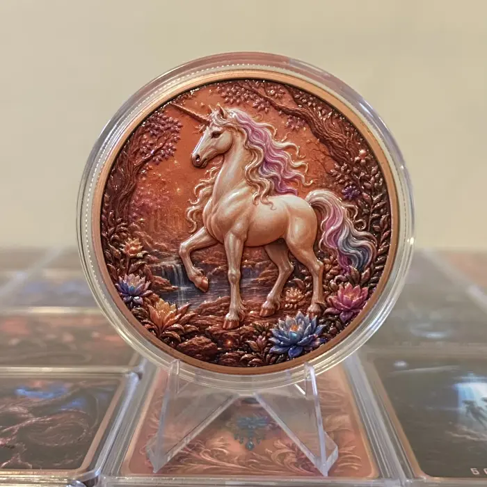 2026 Mythical Creatures Fantasy Unicorn 5 Oz .999 Fine Copper Round In Capsule