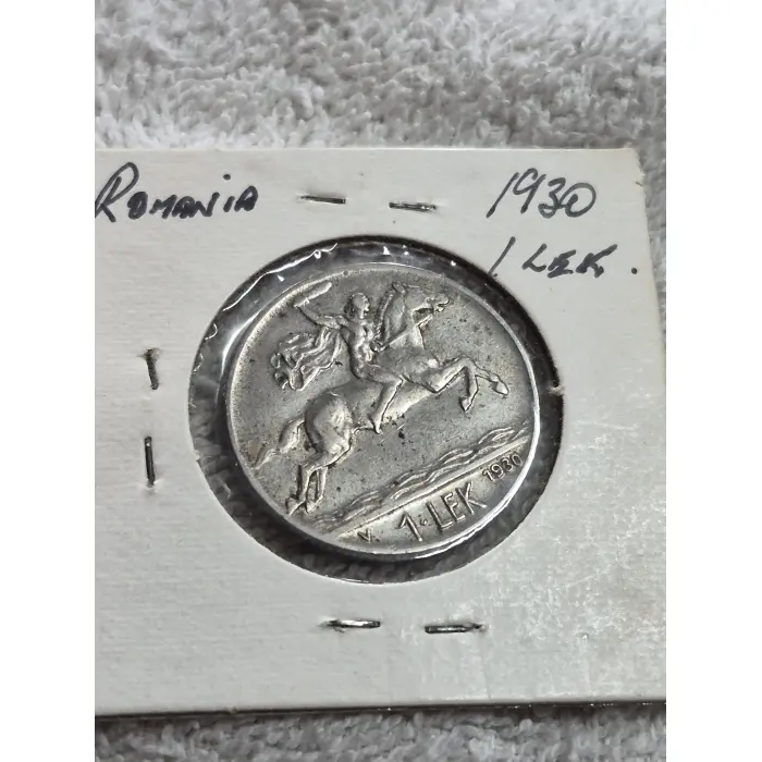 1930 Albania 1 Lek Coin – Alexander the Great / Mounted Warrior
