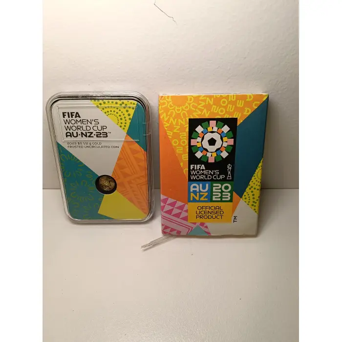 2023 FIFA WOMENS WORLD CUP AUST.& N.Z. $5 ½gm GOLD FROSTED COIN