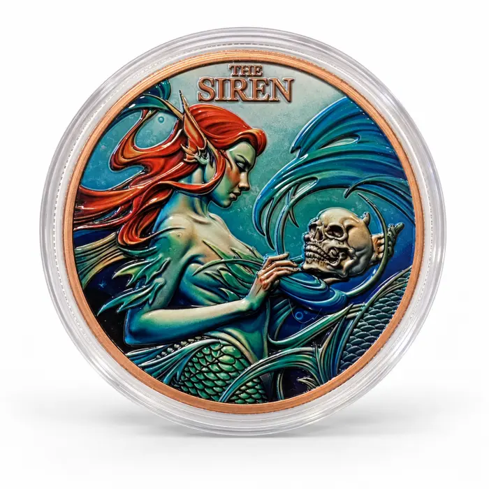 2026 Niue The Siren 5Oz .999 Fine Copper Colourised High Relief Round In Capsule