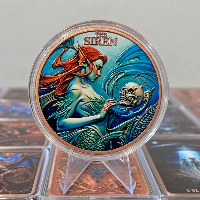 2026 Niue The Siren 5Oz .999 Fine Copper Colourised High Relief Round In Capsule