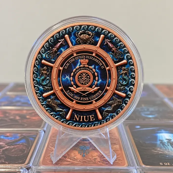 2026 Niue The Siren 5Oz .999 Fine Copper Colourised High Relief Round In Capsule