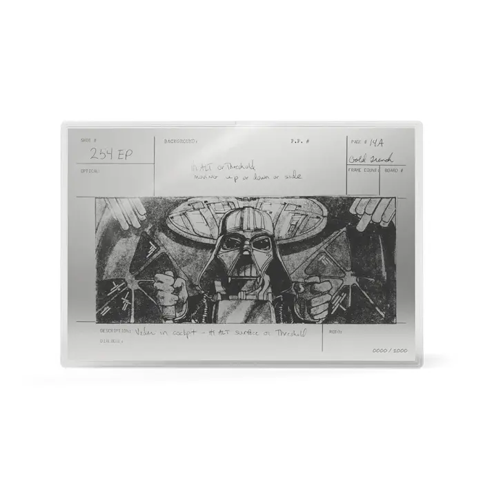 Star Wars Darth Vader Storyboard 1oz Pure Silver Art Bar