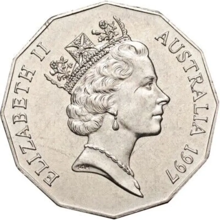 1997 50c Coat of Arms  lightly circulated