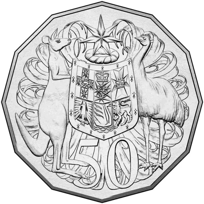 1997 50c Coat of Arms  lightly circulated