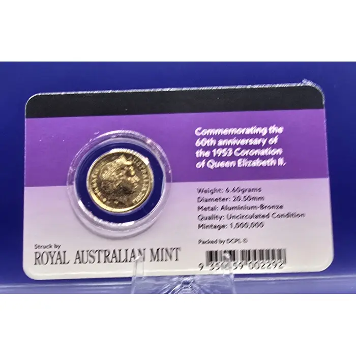 2013 $2 Elizabeth II Coronation 60th Anniversary Aluminium-Bronze UNC Card Pack