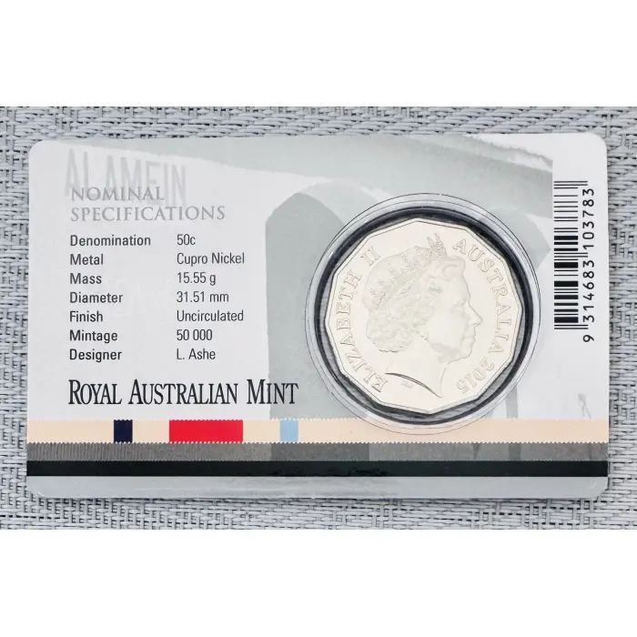 2015 El Alamein 50c Uncirculated Coin — Australia at War