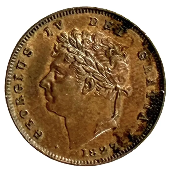 ENGLISH 1827 George IV third farthing (S3827) EF