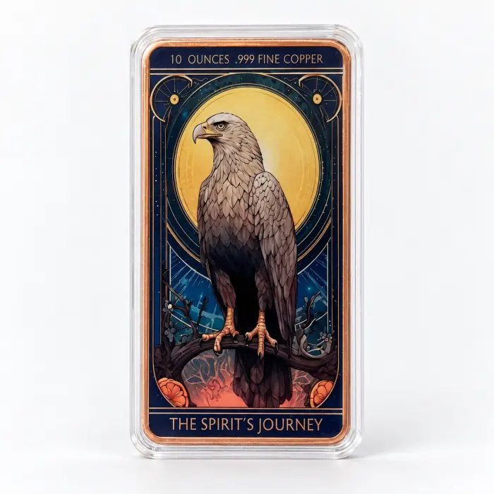 2026 The Spirit’s Journey Eagle 10 Oz .999 Copper Colourised Art Bar In Capsule