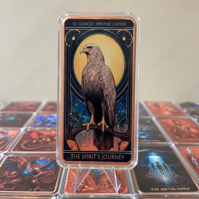 2026 The Spirit’s Journey Eagle 10 Oz .999 Copper Colourised Art Bar In Capsule