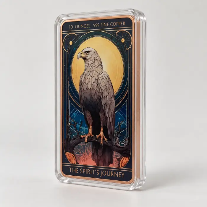 2026 The Spirit’s Journey Eagle 10 Oz .999 Copper Colourised Art Bar In Capsule