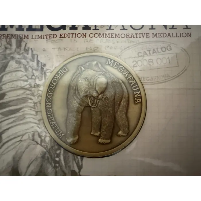 2008 Australia Post Megafauna Commemorative Postal Medallion Cover