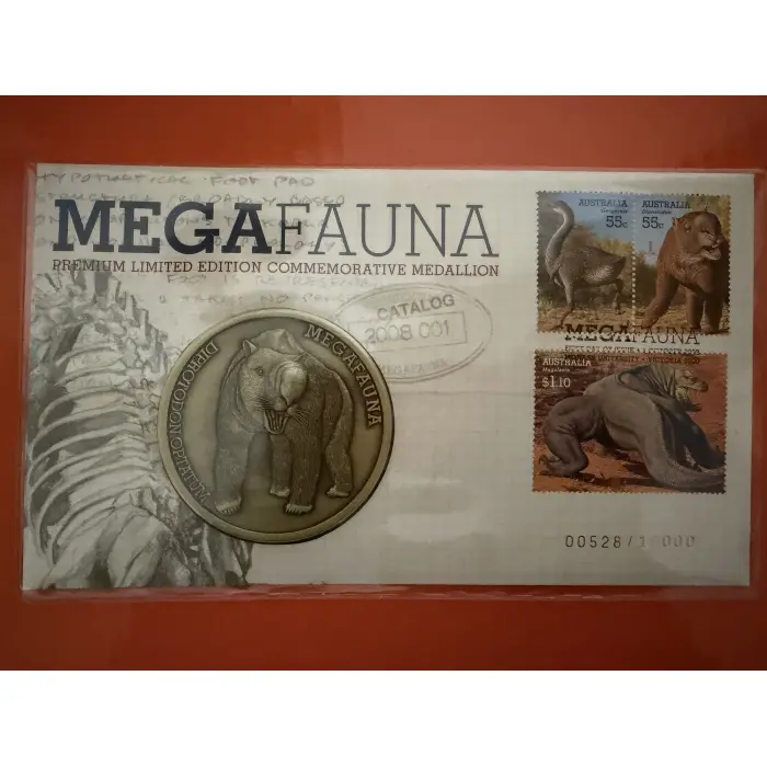 2008 Australia Post Megafauna Commemorative Postal Medallion Cover