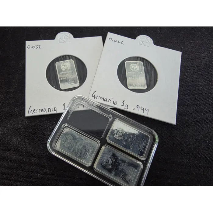 Germania mint 1 gram fine 999 silver bars