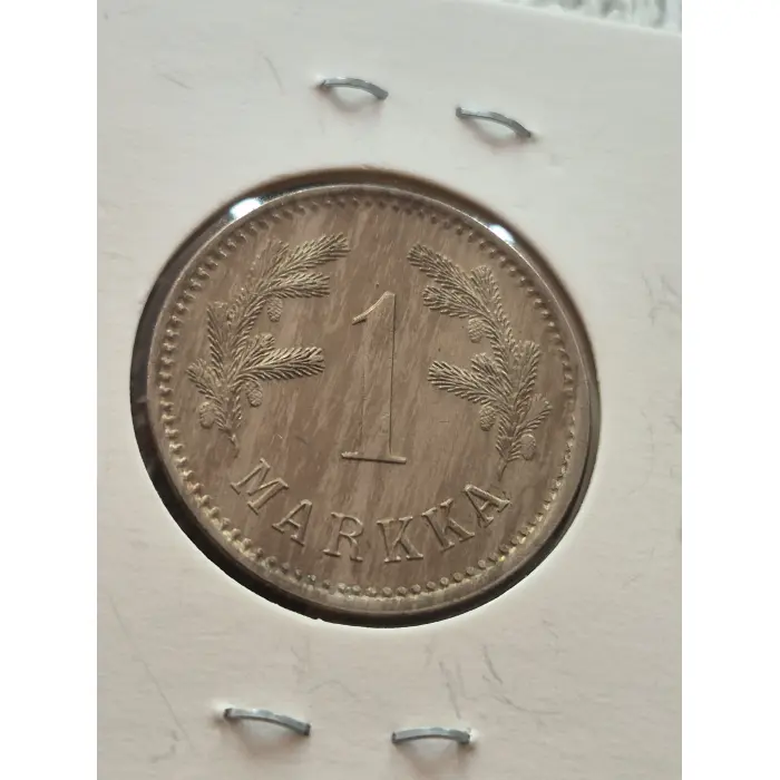 1922 Finland 1 Markka Coin AUNC