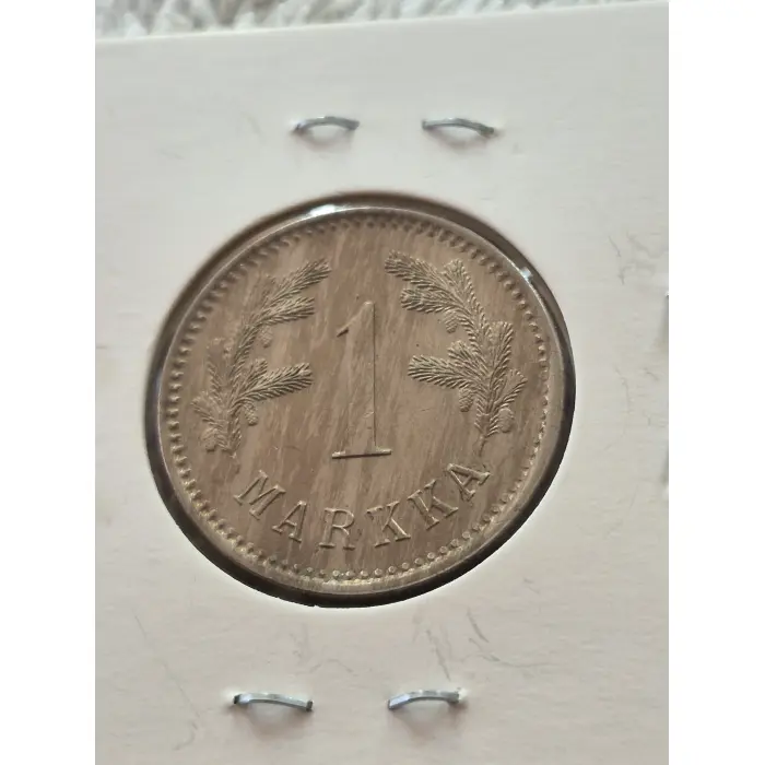 1922 Finland 1 Markka Coin AUNC